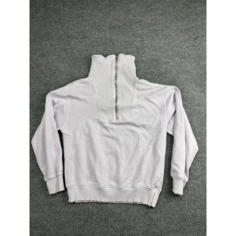 C&C California Sweatshirt Womens Small Lavender Sunwashed Funnel Neck Half Zip